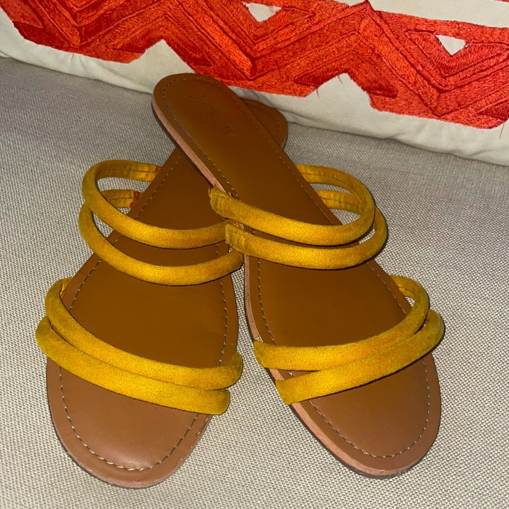Women’s Mustard Yellow Triple-Strap Slide Sandals